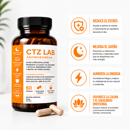 CORTIZZEN | ASHWAGANDHA MAS ENFOQUE, MENOS ESTRÉS Y MAS ENERGÍA